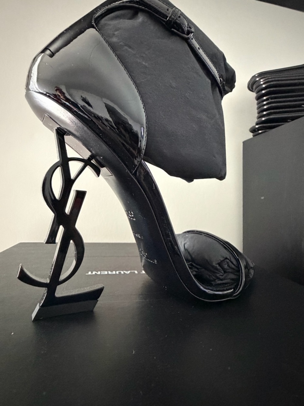 Saint Laurent Black Patent Leather Opyum Heels - Picture 4 of 4